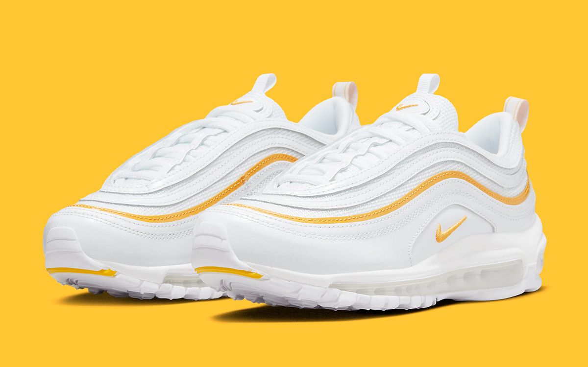 Womens air max 97 trainer white outlet / dynamic yellow / violet