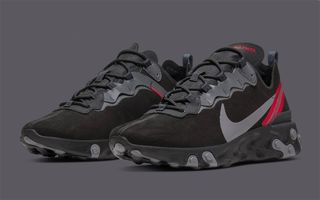 nike react element 55 suede black grey red release date