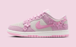 Women's "Pink Flowers" Nike Dunk Low (SKU: IV4726-600). Photo via Nike.