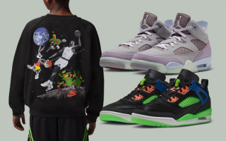 Spike Lee's hybrid Jordan Son Of Mars Low & Spizike Low in "Lunar Tunes" & "Jam Central" colorways celebrating Space Jam's 30th Anniversary.