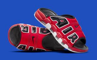Nike full Air More Uptempo Slide "Bulls" Are Available Now