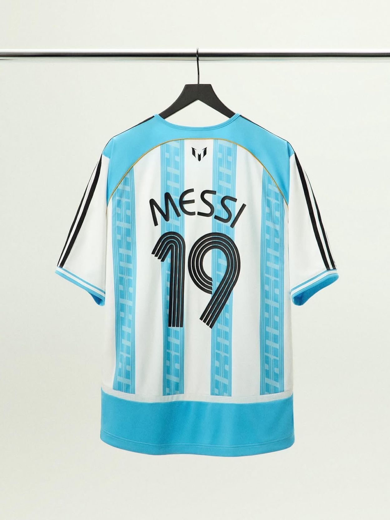Messi #19 Argentina Jersey by Kith & adidas. Photo via Ronnie Fieg.