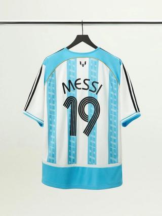 Messi #19 Argentina Jersey by Kith & adidas. Photo via Ronnie Fieg.