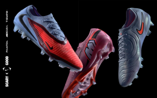 Nike Football's "Scary Good" collection, featuring the Phantom 6, Mercurial Superfly, Vapor 16, and Tiempo Legend 10.