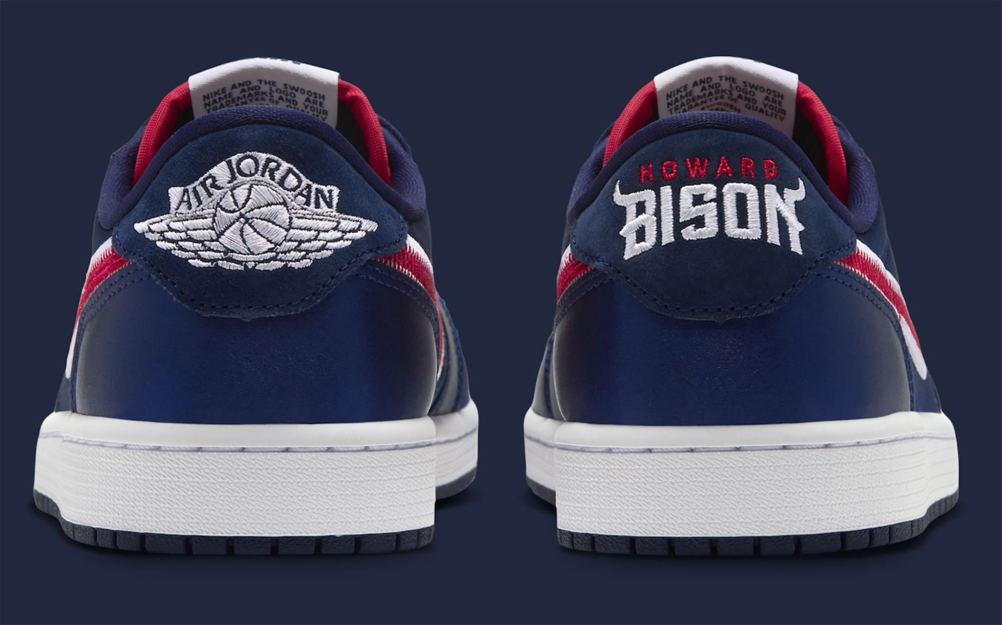 Air Jordan 1 Low OG “Howard University” (SKU: IX8478-410). Photo via Nike.