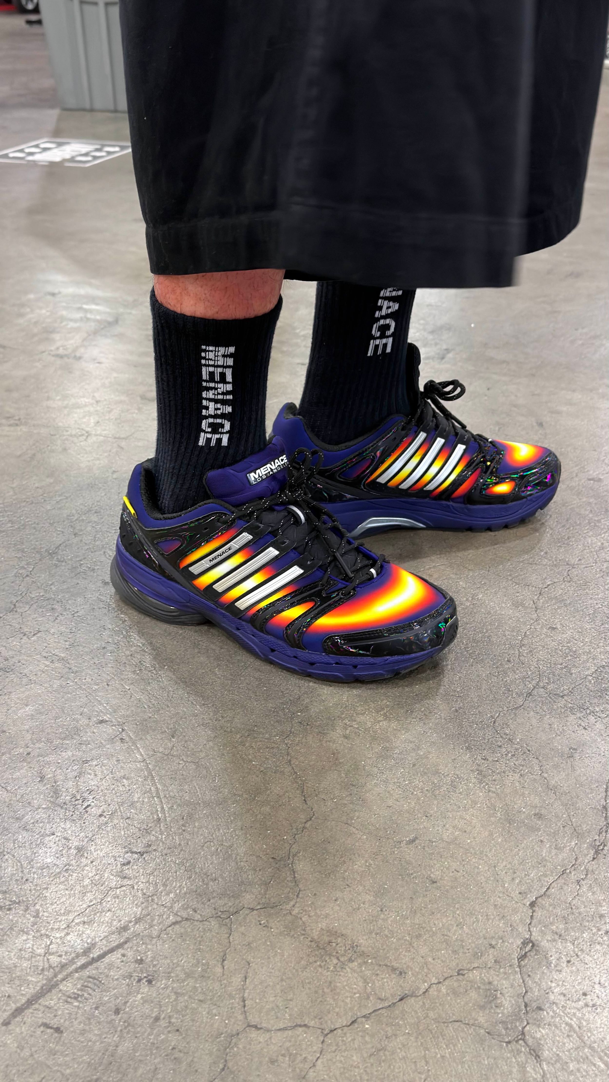 MENACE x adidas Adistar Control 5 "Heat Signature" collaboration. Photo by @chefdoomy.