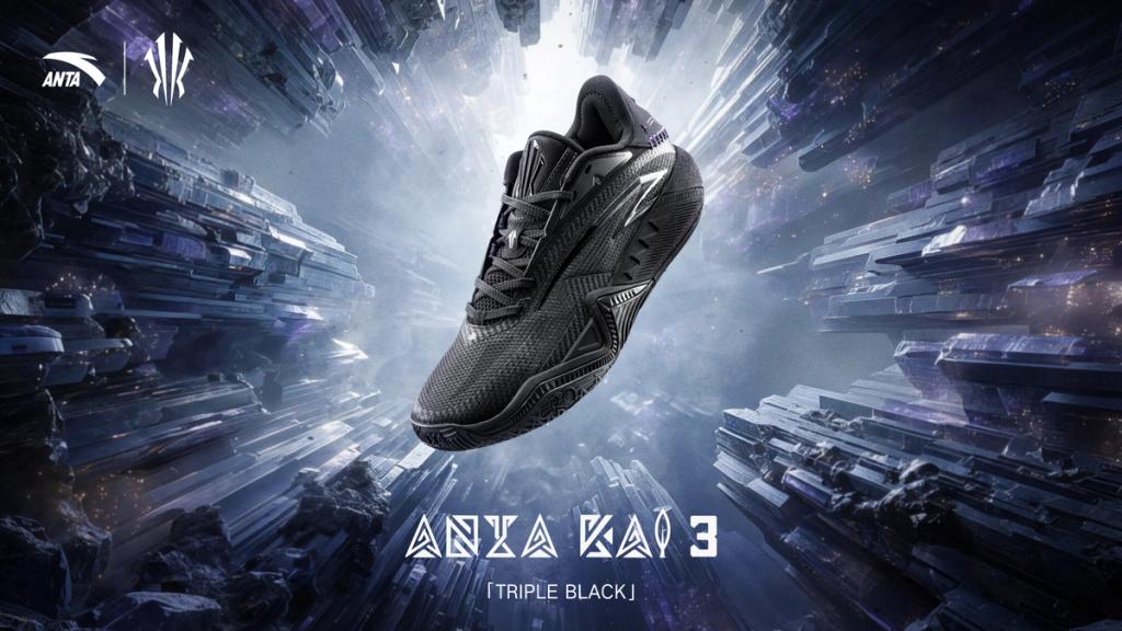 ANTA KAI 3 Triple Black Shadow Work performance basketball shoe in all-black colorway with tonal material variations