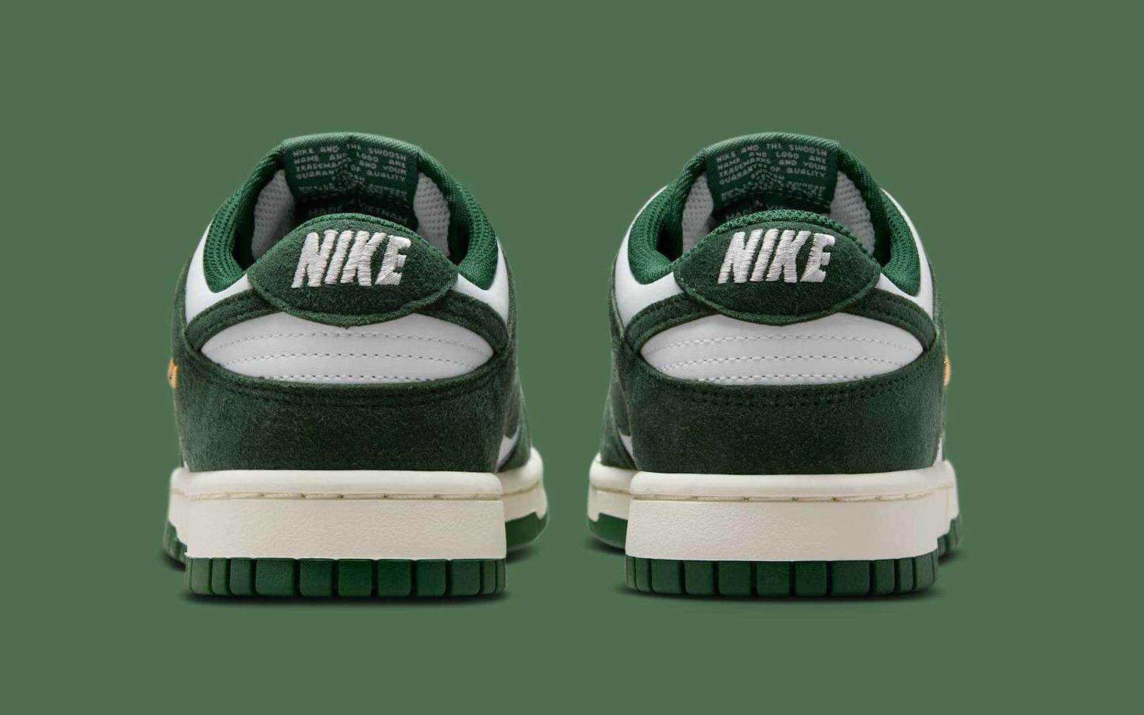 Nike Dunk Low “Gorge Green” Features Premium Suede and Gold