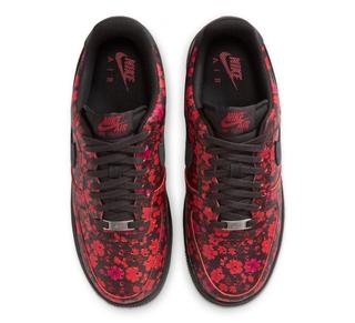 Nike Air Force 1 '07 "Floral" (Red/Black, SKU: N/A). Photo via Hibbet.