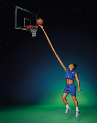 Azzi Fudd wearing the Air Jordan 41 in the Space Jam-related "Greatness is Never Out of Reach" Campaign. Photo via Nike.