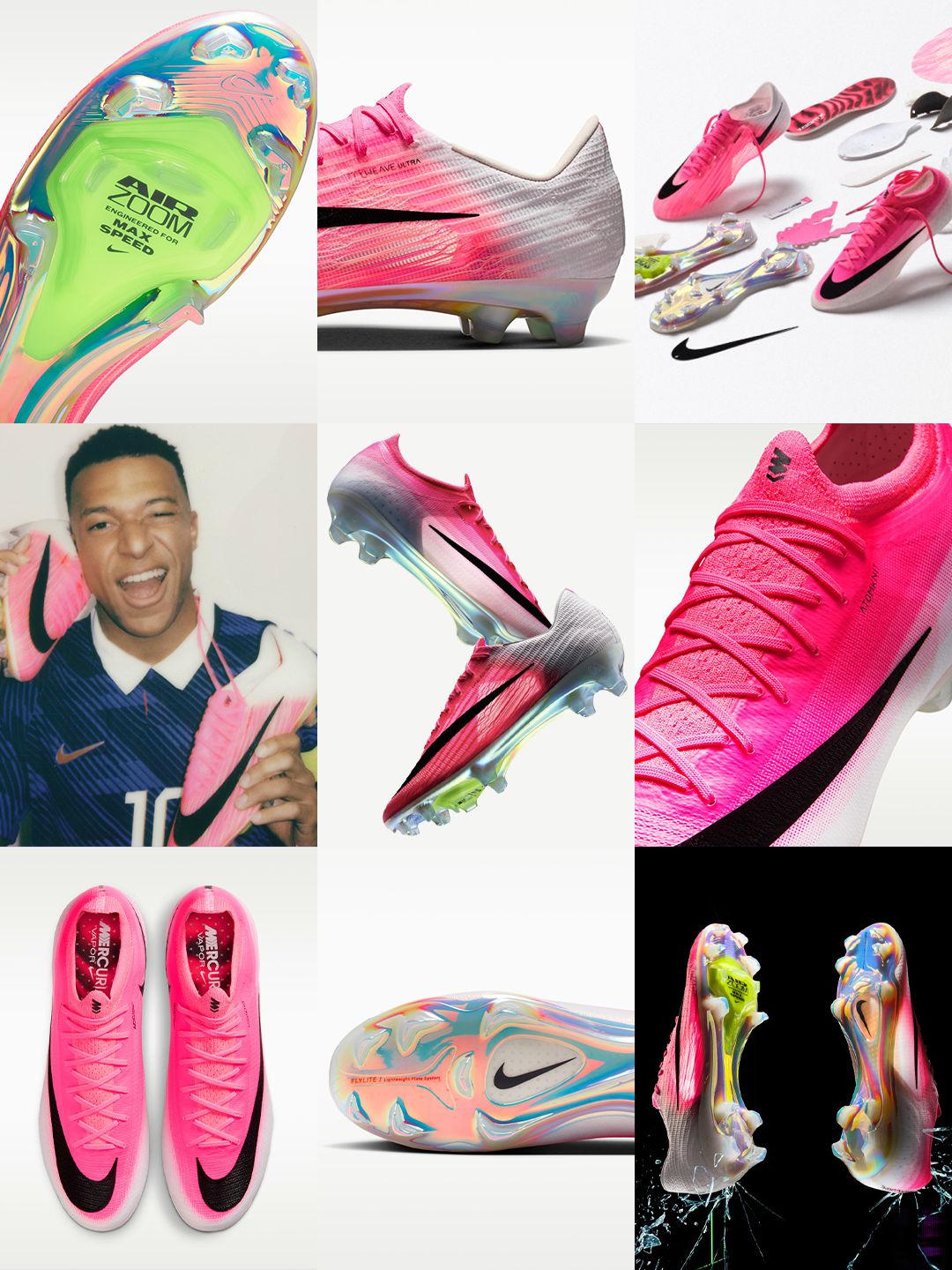 Nike Football's "Showtime" boots collection, featuring the Tiempo Maestro, Phantom 6, Mercurial Vapor 16, and Superfly 10. Photo via 11teamsports.com