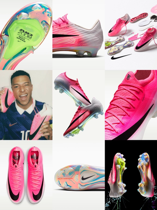 Nike Football's "Showtime" boots collection, featuring the Tiempo Maestro, Phantom 6, Mercurial Vapor 16, and Superfly 10. Photo via 11teamsports.com