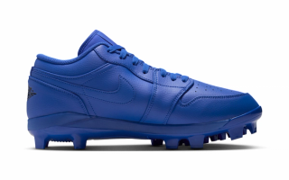 Men's Air Jordan 1 Low MCS "Game Royal" Baseball Cleats (SKU: CJ8524-402). Photo via Nike.