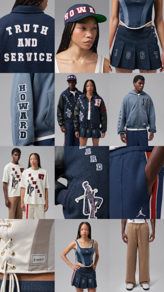 Nine Howard University x Jordan Brand apparel items for men & women for the Fall 2026 season.