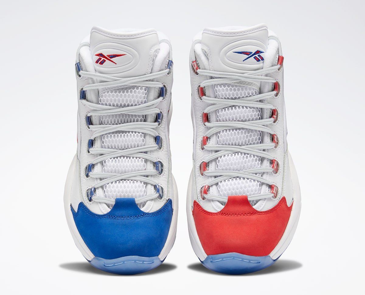 Red white royal blue 2023. Мужские кроссовки question Mid.