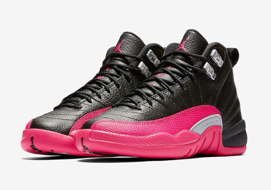 Pink and black jordans 12 hotsell