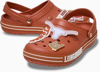 NCAA x Crocs Crocband Clog "Texas Longhorns" (SKU: 213571-90H). Photo via Crocs.