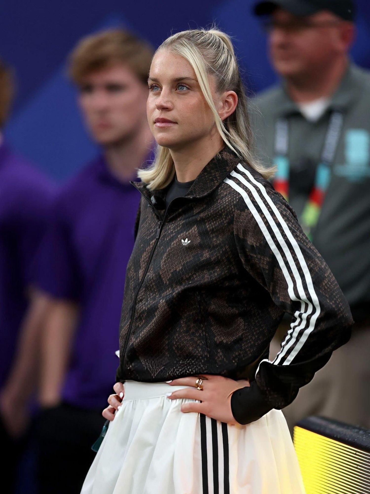 Alessia Russo Wearing Animal Print adidas Jacket. Photo via adidas.
