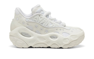 LaMelo Ball's PUMA LaFrancé RNR in a triple white color scheme.