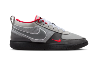 Devin Booker's Nike Book 1 in an Air Max 95-inspired "Solar Red/Wolf Grey" makeover.