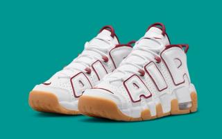 The Nike Air More Uptempo Appears in White, Team Red And Gum