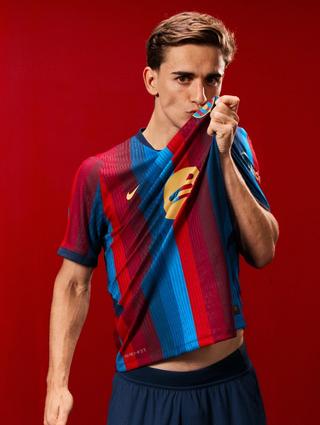 Gavi for FC Barcelona 26/27 Home Jersey. Photo via FC Barcelona.