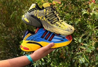 Shake James x adidas AdiStar XLG 2.0 "Wild Rivals" Pack, inspired by the mandrill & African Rock Python. Photo by @chefdoomy on Instagram.