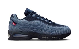 Levi's x Nike Air Max 95 "Obsidian" sneaker collaboration.