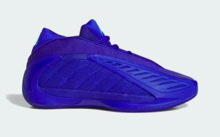 Adidas Anthony Edwards 2 "Lucid Blue" basketball sneaker.