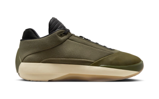 Air Jordan 40 in a "Medium Olive" color scheme.