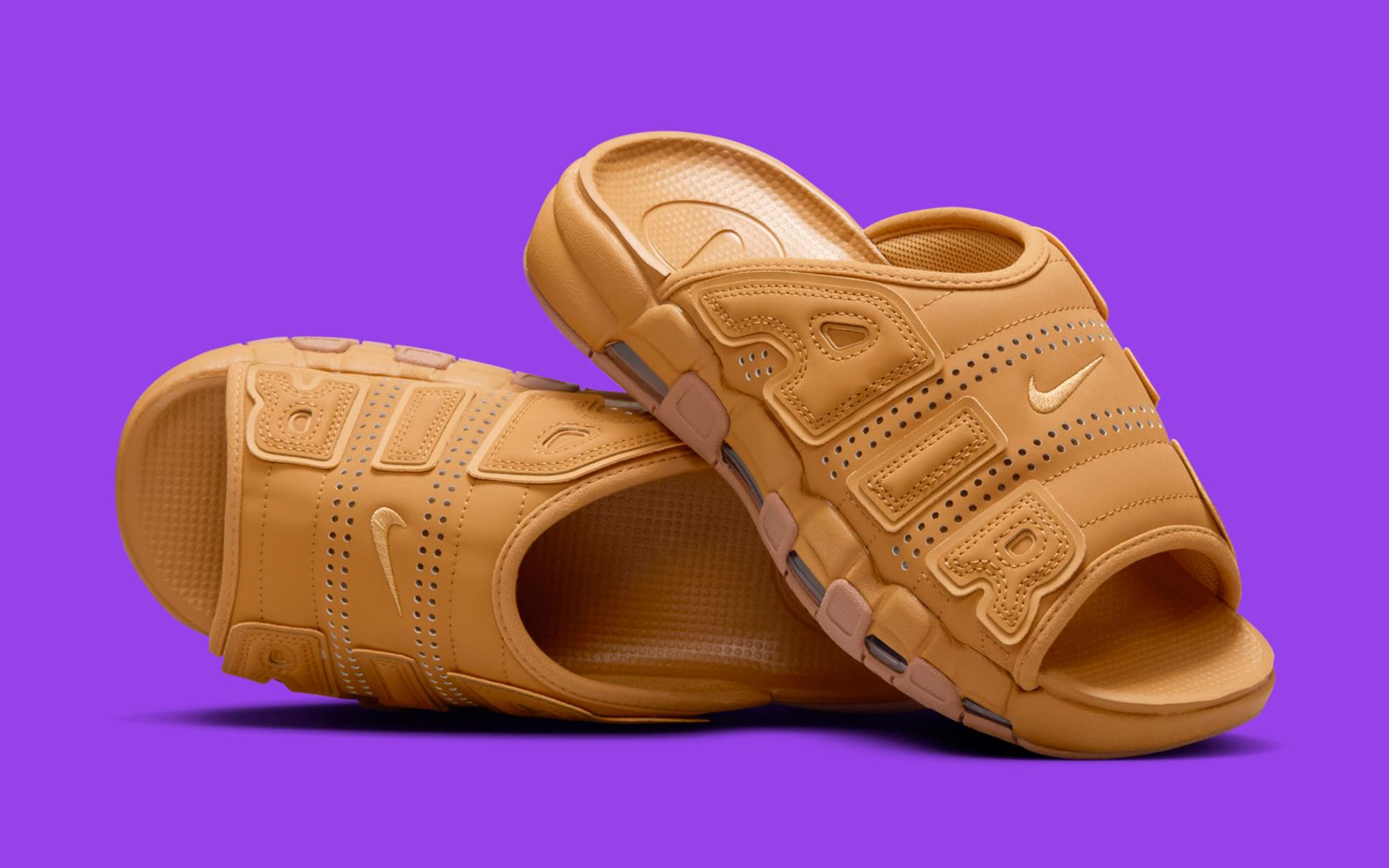 Flax Takes Over the Nike Air More Uptempo Slide for Fall House of Heat