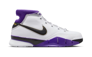 Nike Zoom Kobe 1 Protro “81 Points” in a "White/Black/Court Purple" color scheme.