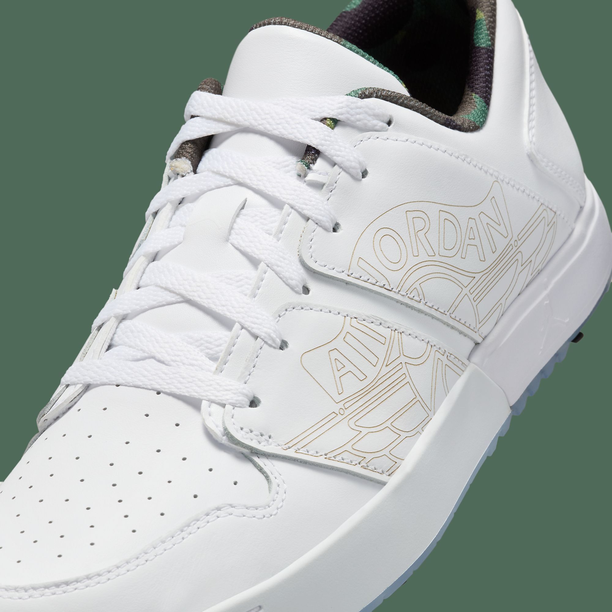 Air Jordan NU Retro 1 G Golf Shoes White Camo Green FZ4153-102 Mens Size 12.5‎ Nike Air Jordan NU Retro 1 Golf Triple White Camo FZ4153-102  main image 2