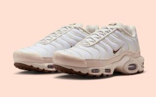 Nike's Air Max Plus sneaker in a "Light Orewood Brown" color scheme.