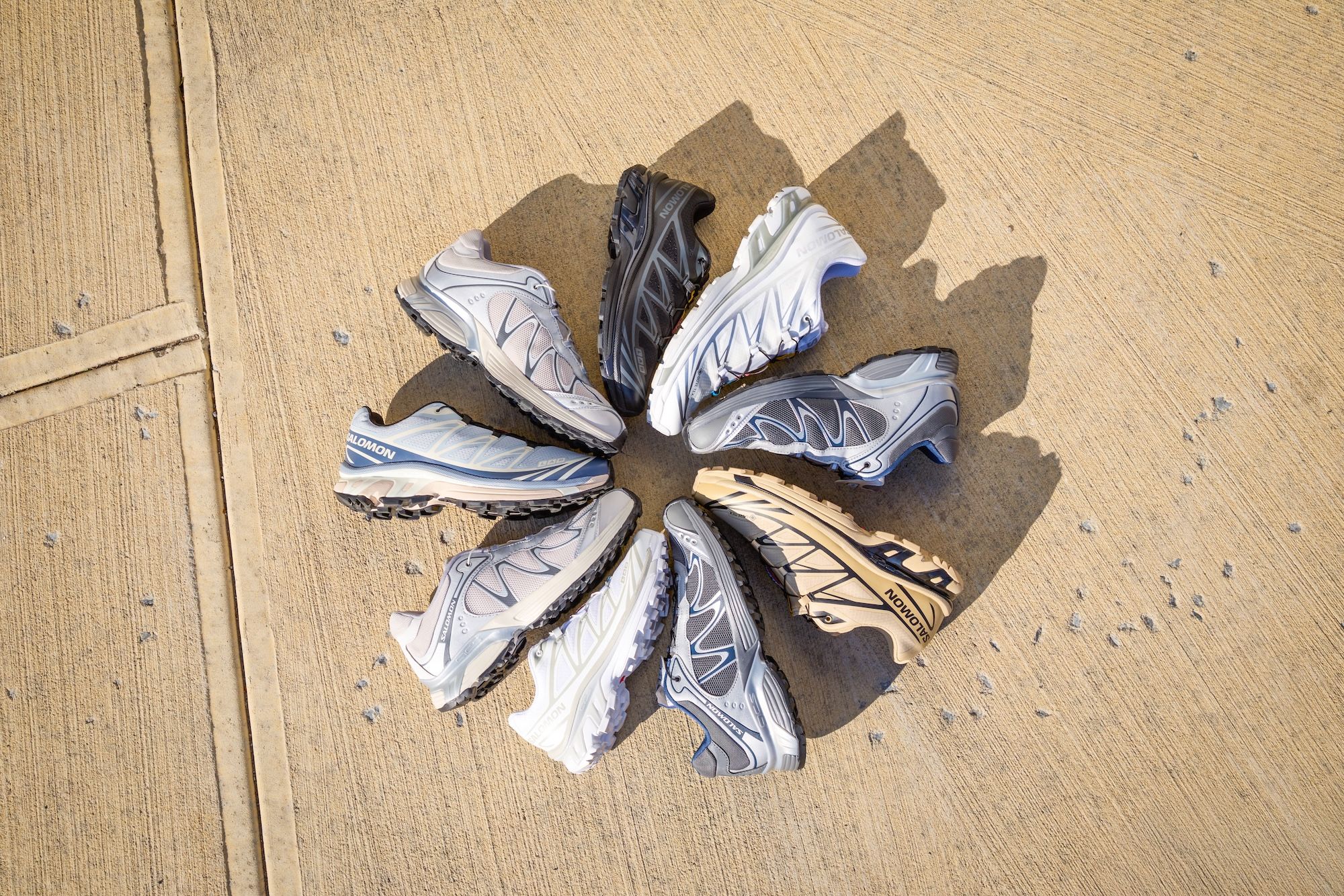 Pairs of the Salomon XT-6, XT-Whisper, XT-6 GORE-TEX. Photo via Foot Locker.