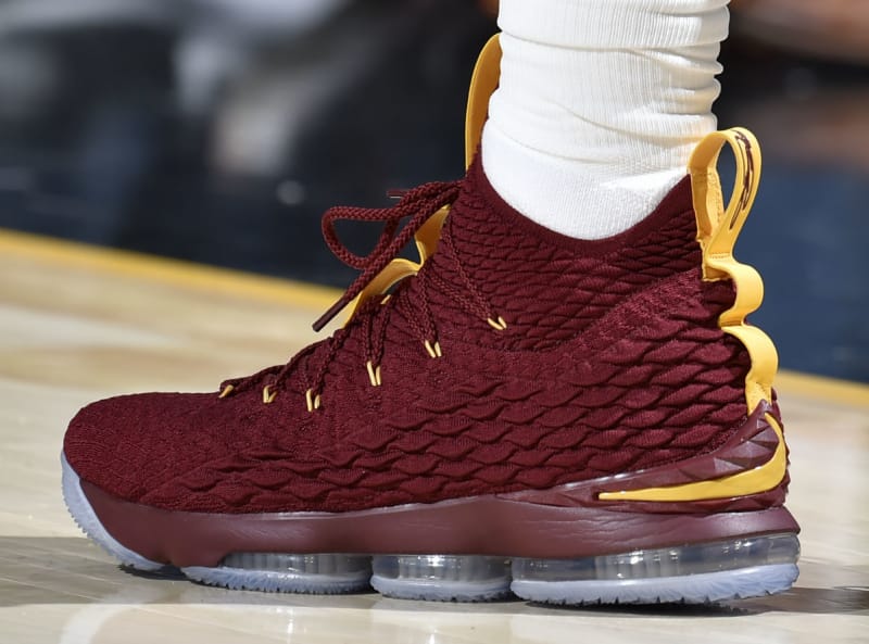 lebron 15 wine and gold