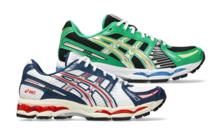 ASICS GEL-KAYANO® 12.1 in color schemes reminiscent of USA and Brazil's flags.