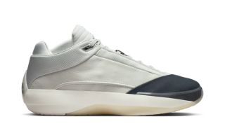 Air Jordan 40 in a "Photon Dust/Flint Grey/Wolf Grey" color scheme.