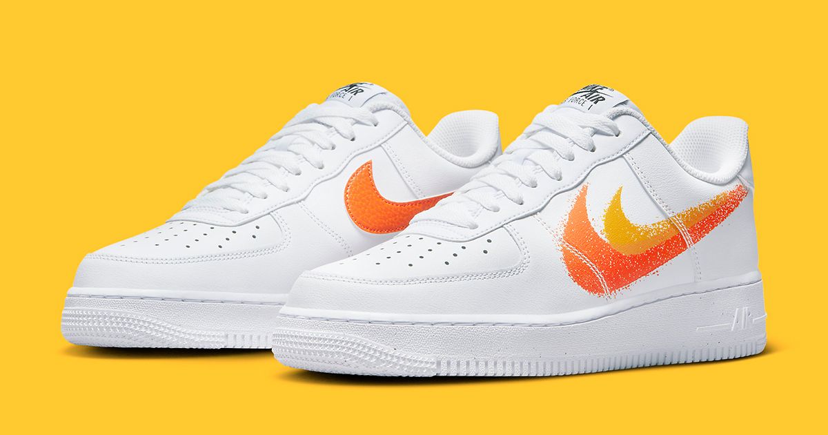 Air Force 1 Low “Spray Paint Swoosh” Appears With Orange and Gold ...