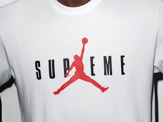 Michael Jordan in Previous Supreme x Jordan Tee Collab