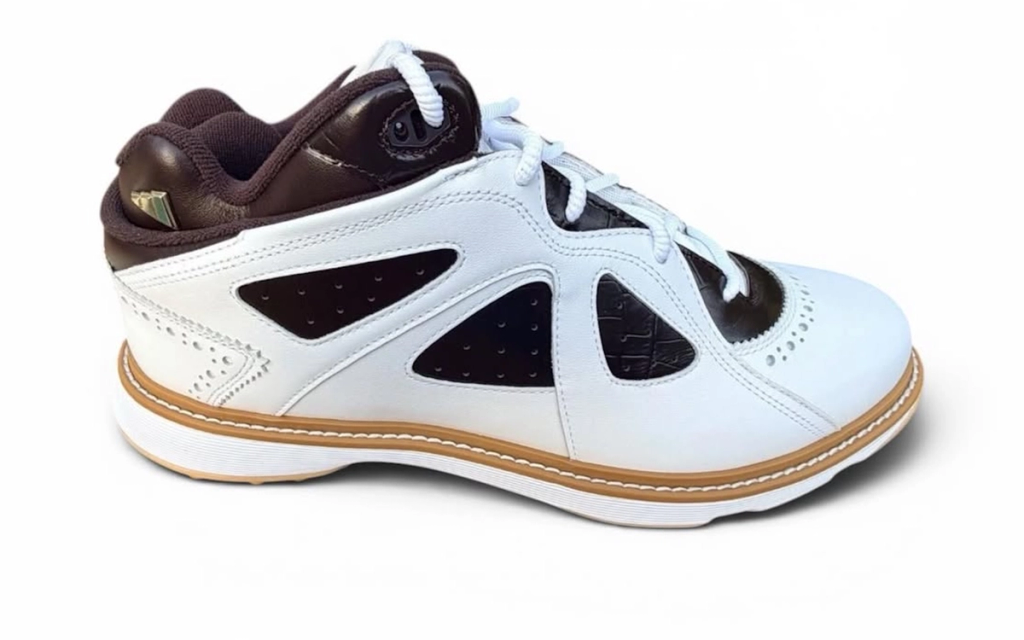 Adidas BadBo golf shoe in collaboration with Bad Bunny, featuring golf-ready construction and the silhouette's signature aesthetic