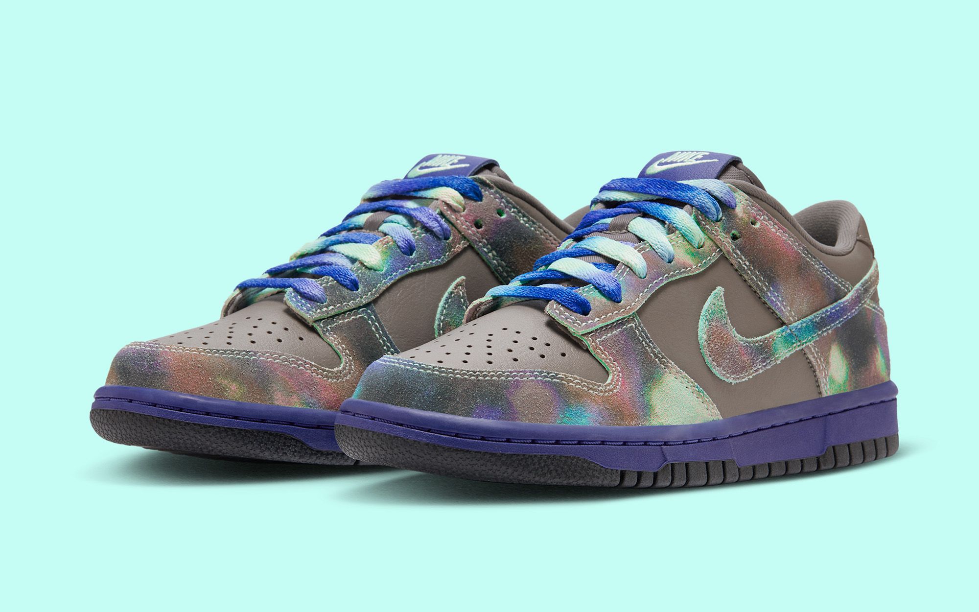 This Kids Nike Dunk Low “Panda” Mixes Suede, Color, and Fun