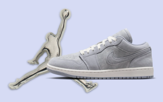 Nike Football-inspired Air Jordan 1 Mid in an off white color scheme. "Goal" graphics are printed on the insoles.