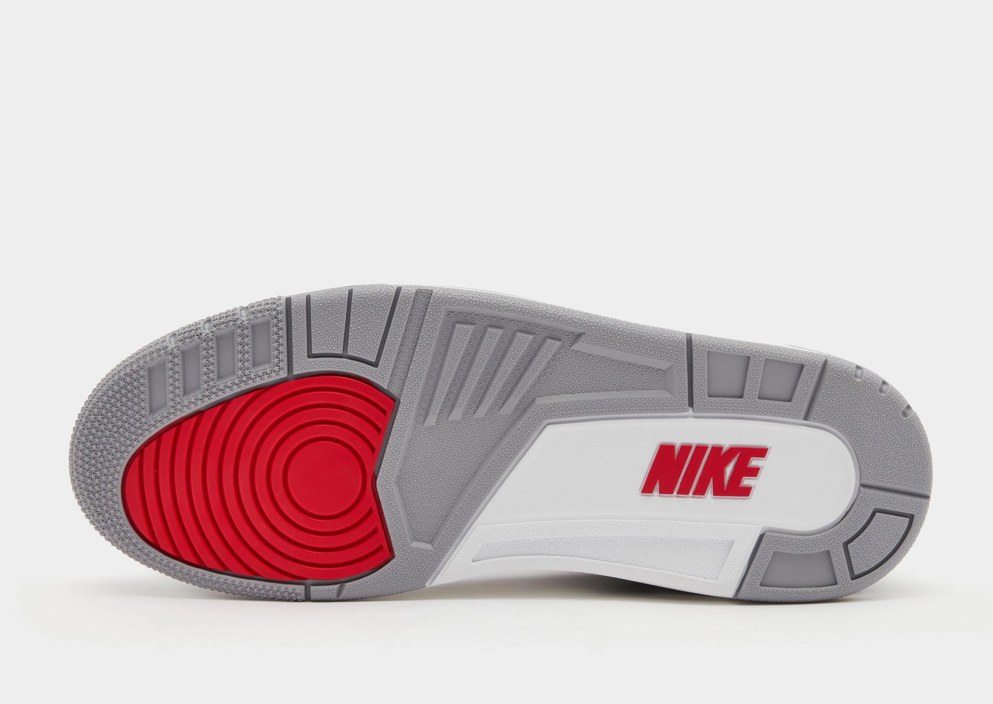 Air Jordan 3 Retro True Blue heel view showing Nike Air heel branding and elephant print heel overlay