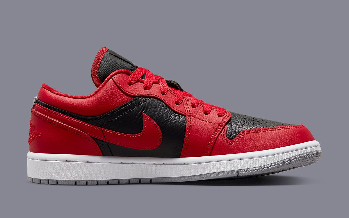 Air Jordan 1 Low SE Split Gym Red Cement Grey Black DR0502-600