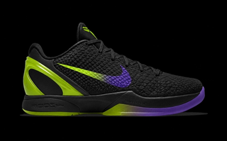 Speculative mock-up of the Nike Kobe 6 "Coals" Protro in a "Black/Venom Green/Purple Venom" color scheme.