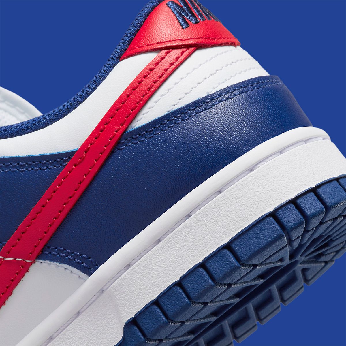 Red white and sale blue nike dunks