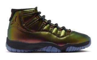 Women's Air Jordan 11 "Light British Tan" (Space Jam; SKU: IZ1800-200). Photo via Foot Locker.
