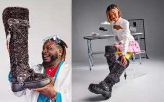 T-Pain in promotional material for the Crocs Classic Unfurgettable Leopard Knee High Boot.