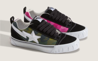 BAPE®︎ x Vans Knu Skool "Camo Green" (SKU: VN000Z39W09). Photo via Vans.